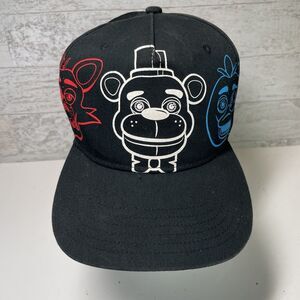 Five Nights At Freddy’s Red White Blue Black Snapback Hat Adjustable Youth*